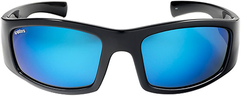 Coyote +, Gloss Black/Blue Mirror Glass Polarised Lenses