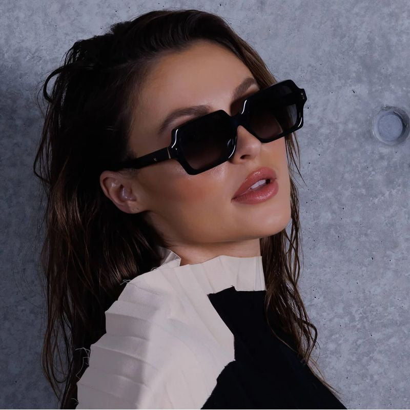 Liberty, Gloss Black with Gold Metal/Black Lenses