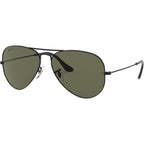 Aviator Classic RB3025, Black/Green Glass Polarised Lenses 58 Eye Size