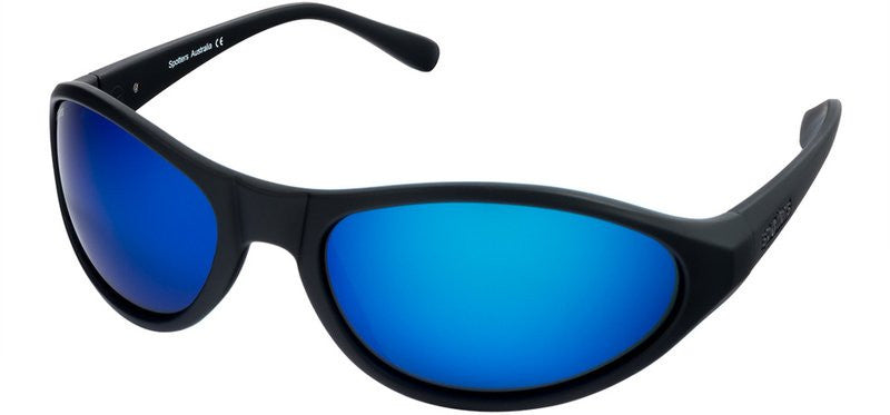 Thunder +, Matte Black/Blue Mirror Glass Polarised Lenses